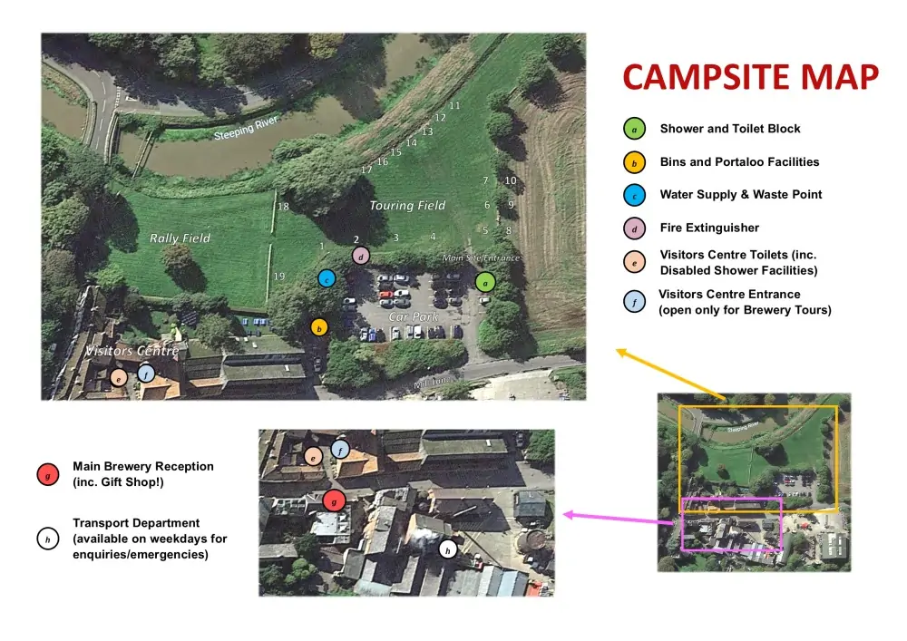 Batemans Caravan / Camp Site Pitch Map and Facilities